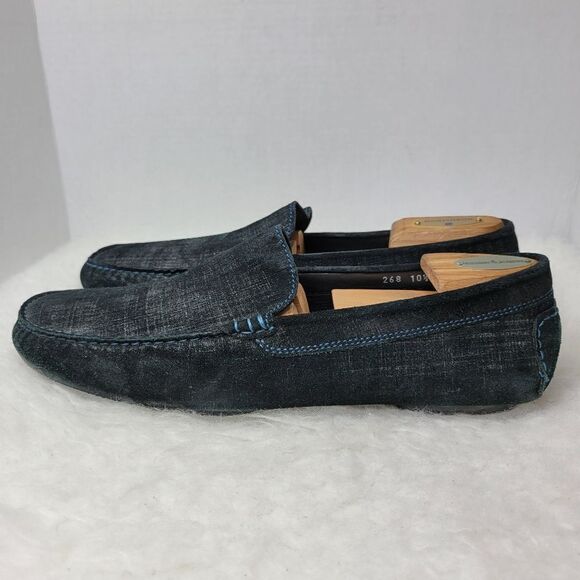 To Boot New York Men's Driving Loafer Blue Raffia  Leather Shoes Size 10 Stampe - Picture 3 of 10